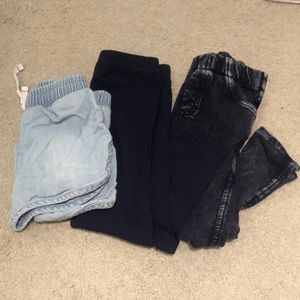 3pk leggings & short, toddler girl size 3T